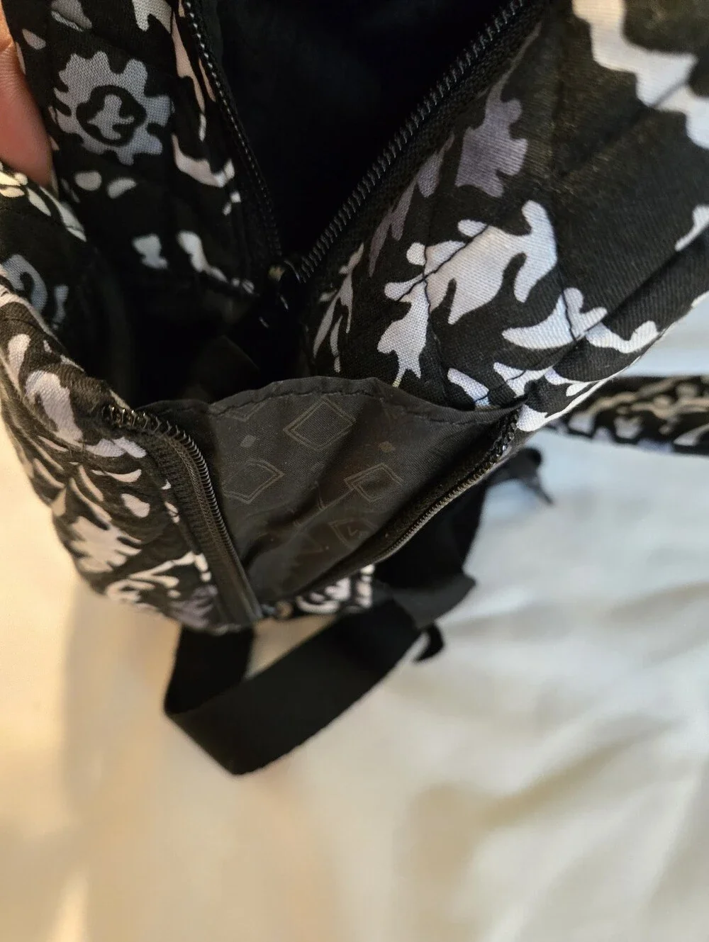 Vera Bradley mini backpack black And White